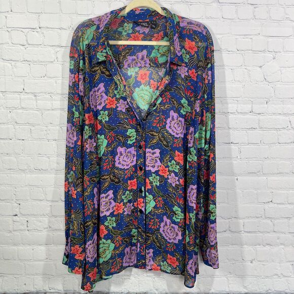 Attitudes by Renee Cardigan Tank Top 2 Pc Women Plus 3X Floral Knit Mesh Cover - Picture 2 of 16